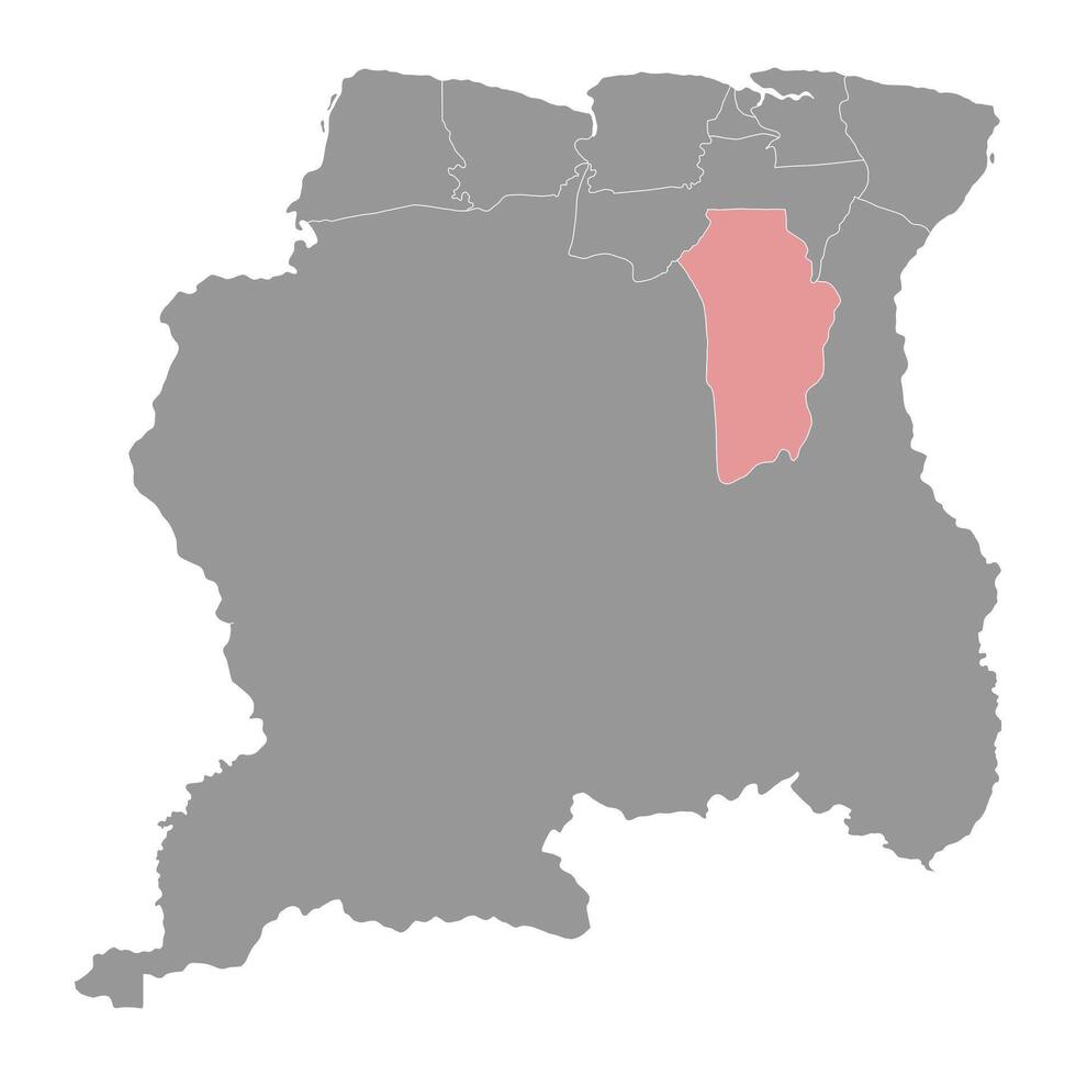 brokopondo Kreis Karte, administrative Aufteilung von Surinam. Vektor Illustration.