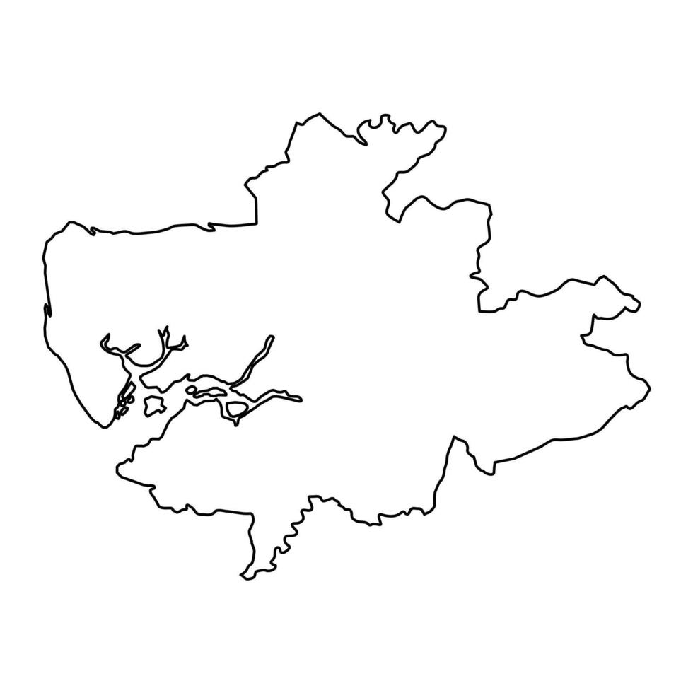Hafen Loko Kreis Karte, administrative Aufteilung von Sierra Leon. Vektor Illustration.
