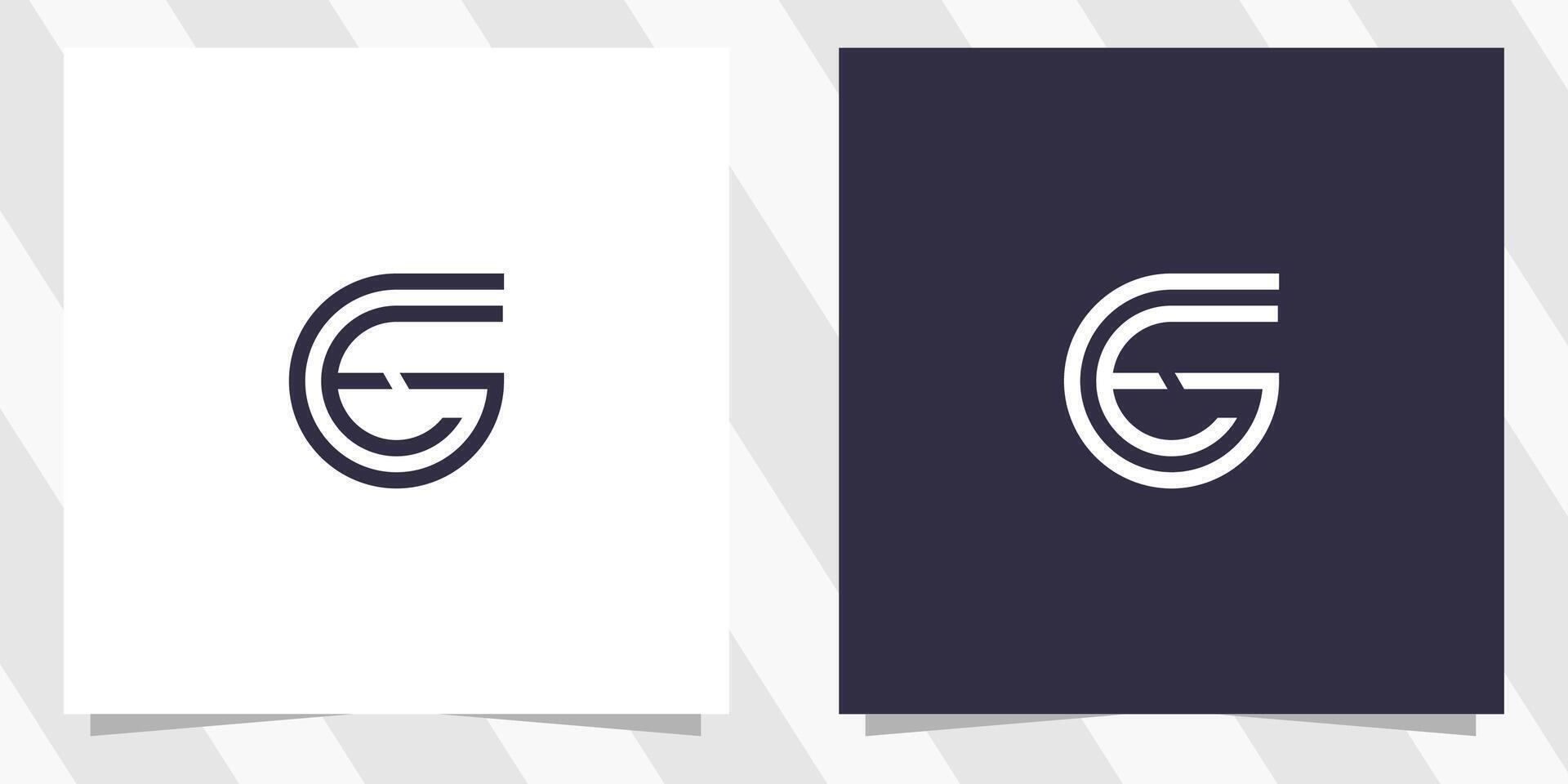 brev t.ex gE logotyp design vektor