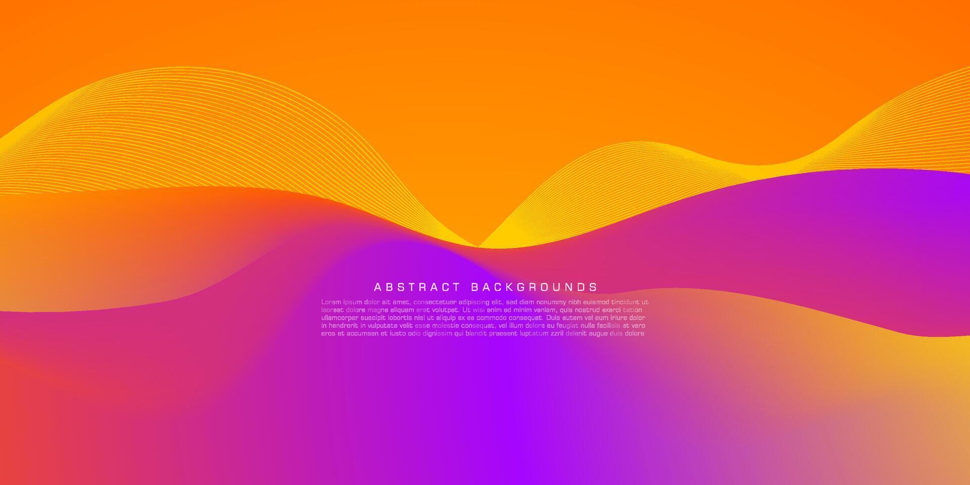 abstrakt färgrik geometrisk lutning blandning bakgrund i ljus orange , lila och gul Färg. flytande form begrepp. vågig rader mönster. eps10 vektor