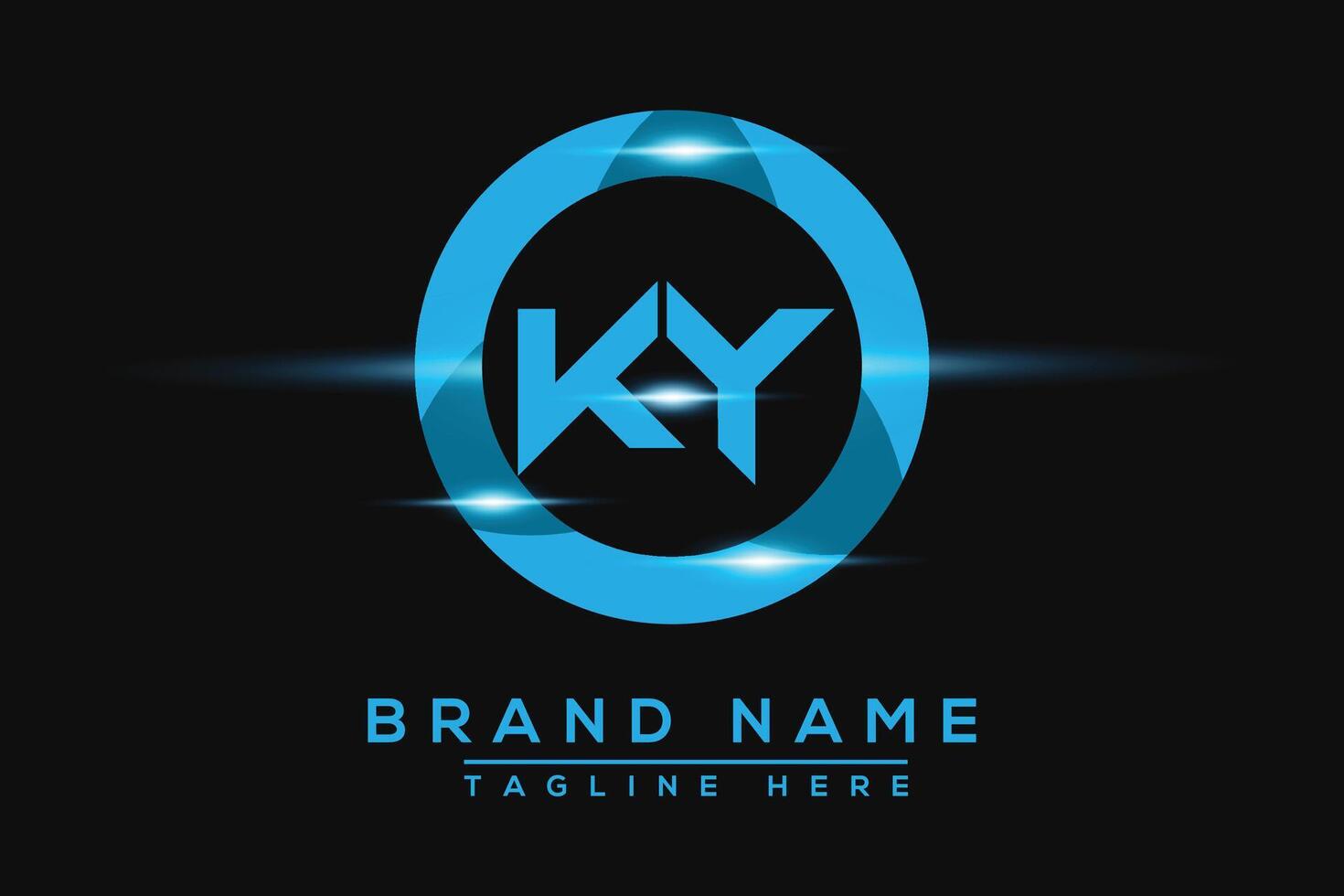 ky Blau Logo Design. Vektor Logo Design zum Geschäft.