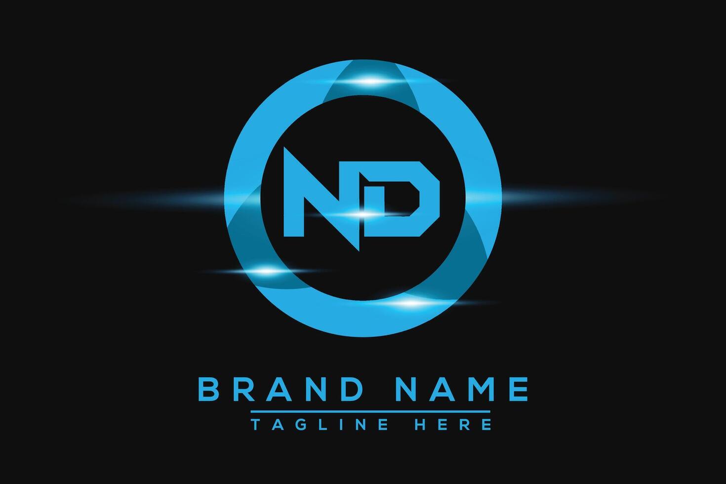 nd Blau Logo Design. Vektor Logo Design zum Geschäft.