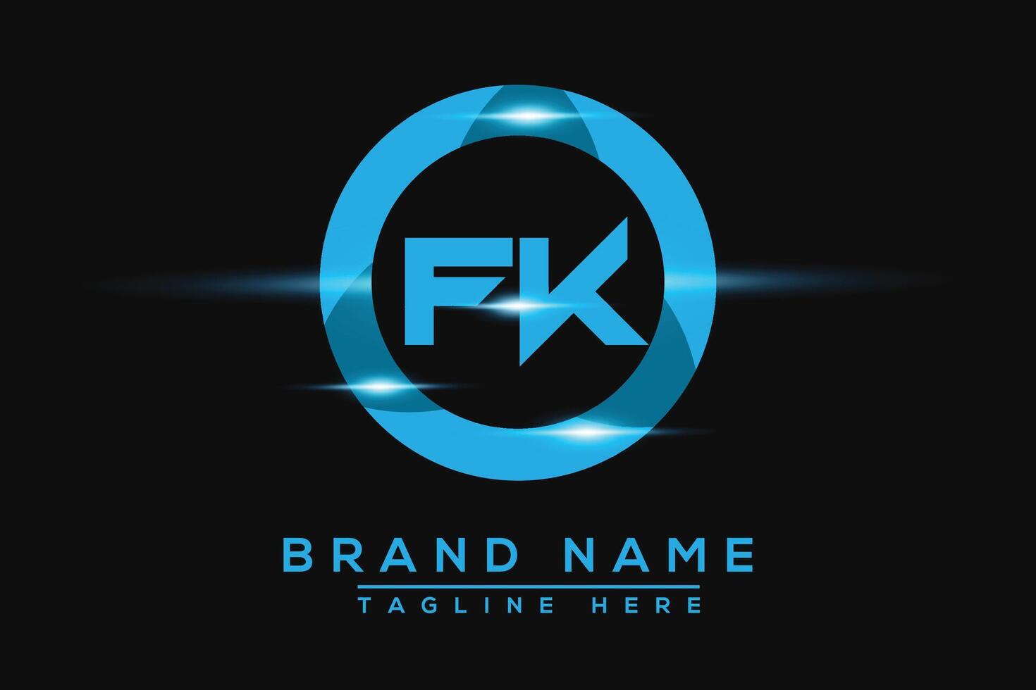 fk Blau Logo Design. Vektor Logo Design zum Geschäft.