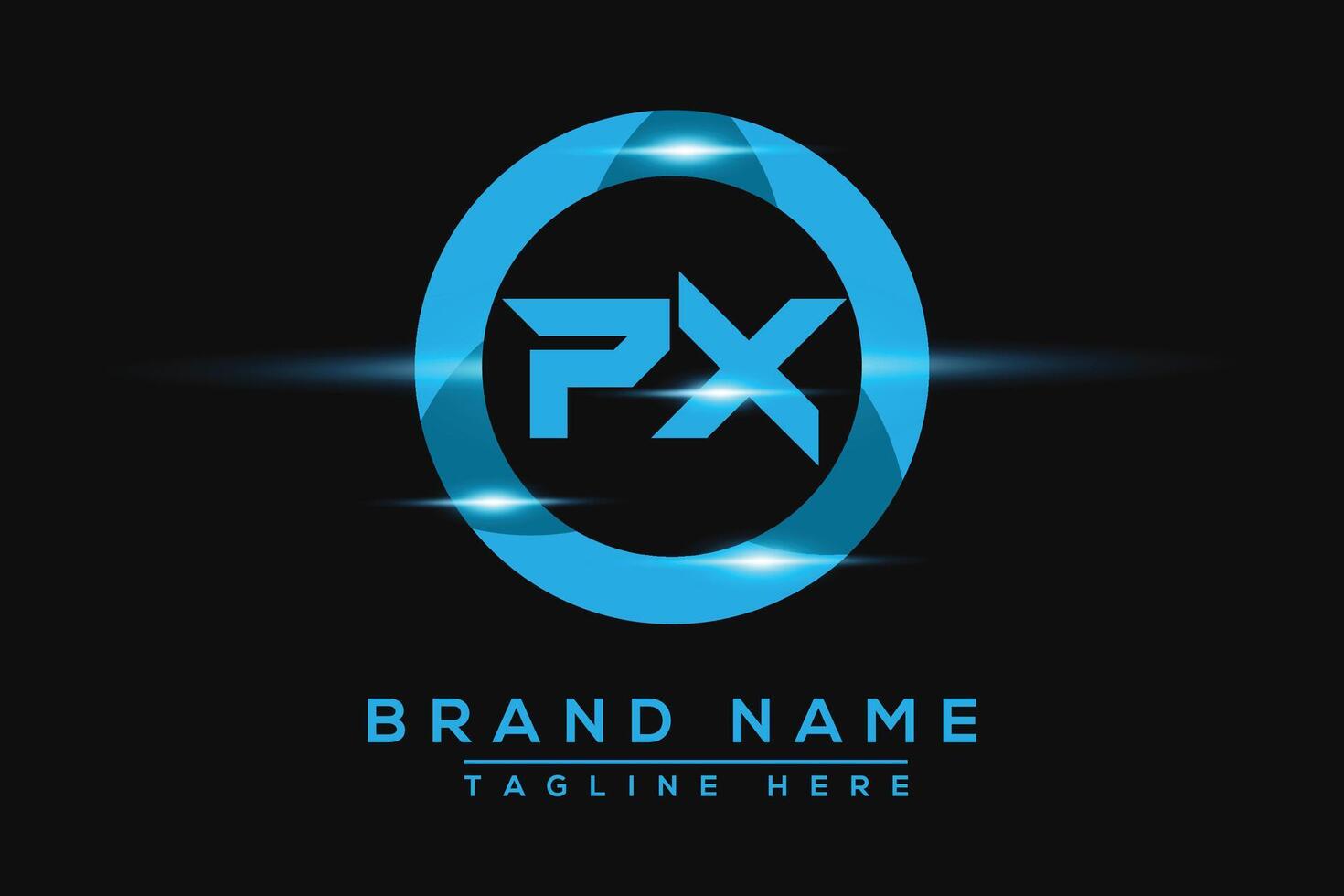 px Blau Logo Design. Vektor Logo Design zum Geschäft.