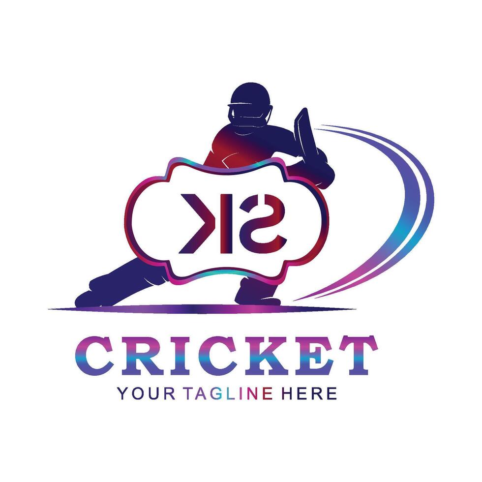 ks cricket logotyp, vektor illustration av cricket sport.