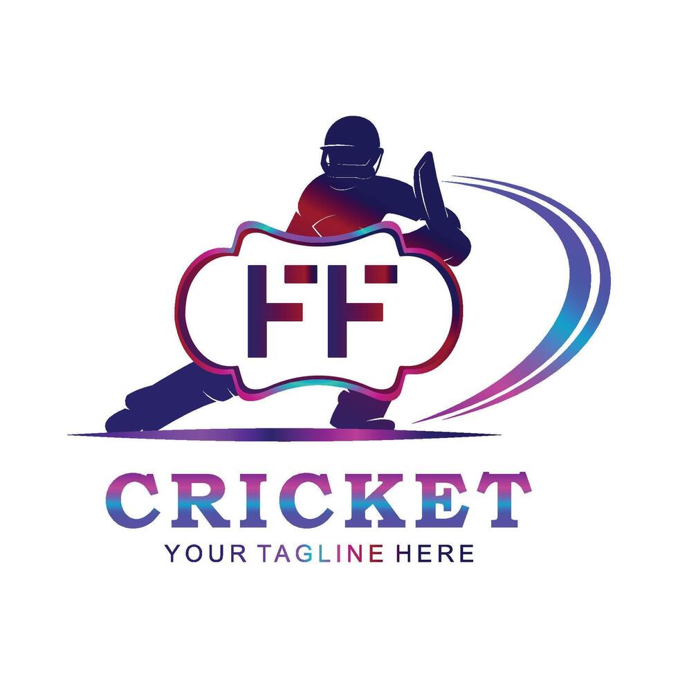 ff cricket logotyp, vektor illustration av cricket sport.