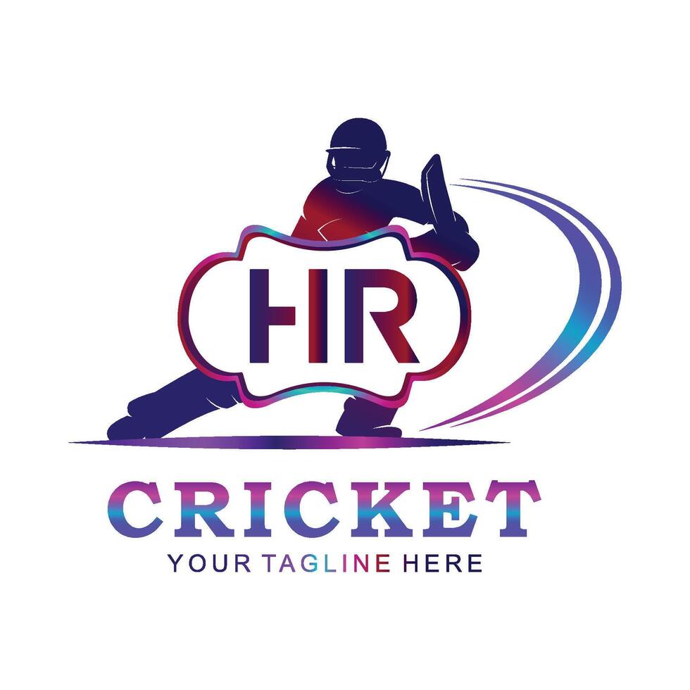 hr cricket logotyp, vektor illustration av cricket sport.