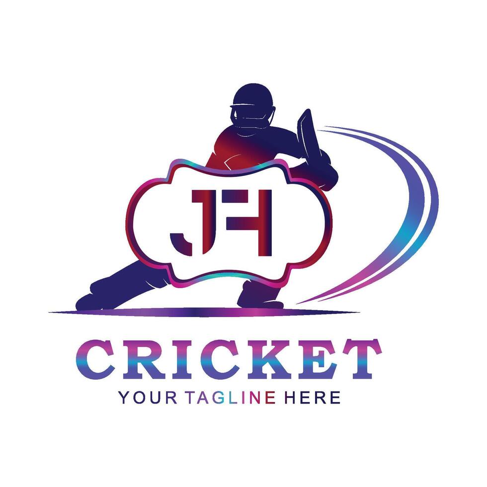jf Kricket Logo, Vektor Illustration von Kricket Sport.