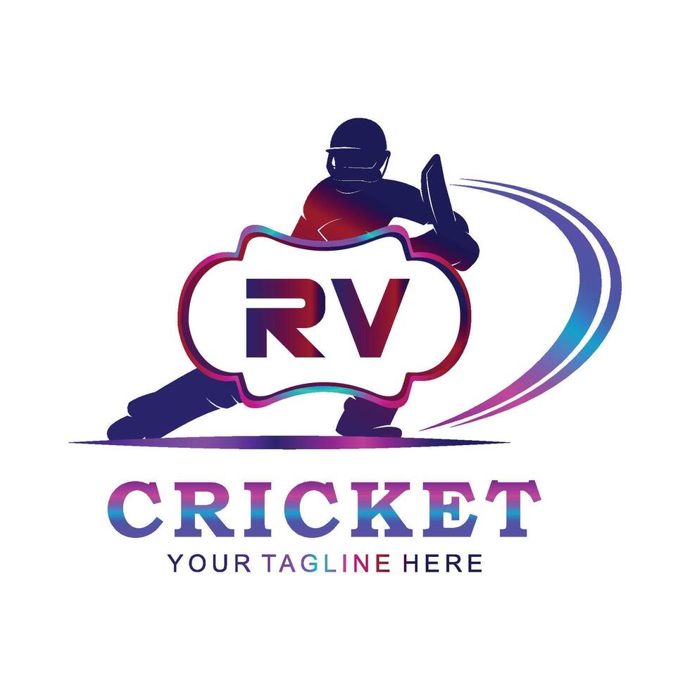 rv Kricket Logo, Vektor Illustration von Kricket Sport.