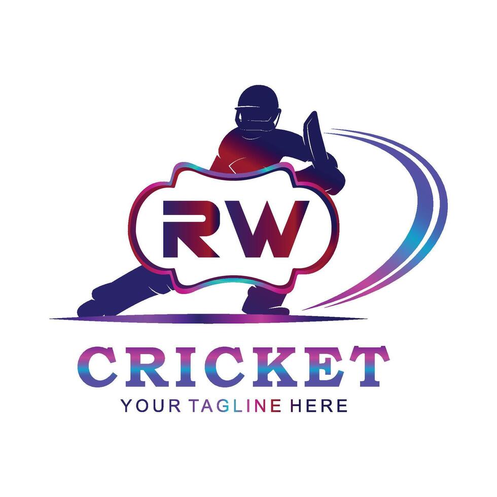 rw Kricket Logo, Vektor Illustration von Kricket Sport.