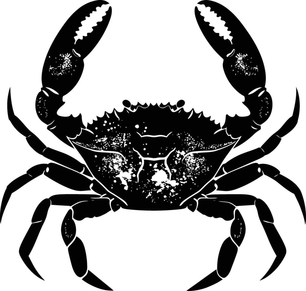 ai generiert Silhouette Krabbe voll Körper schwarz Farbe nur vektor