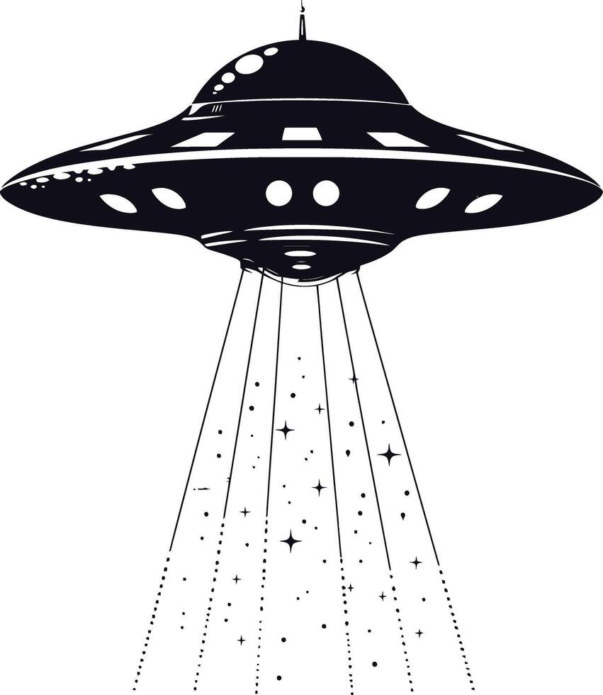 ai genererad silhuett avhudning UFO svart Färg endast vektor