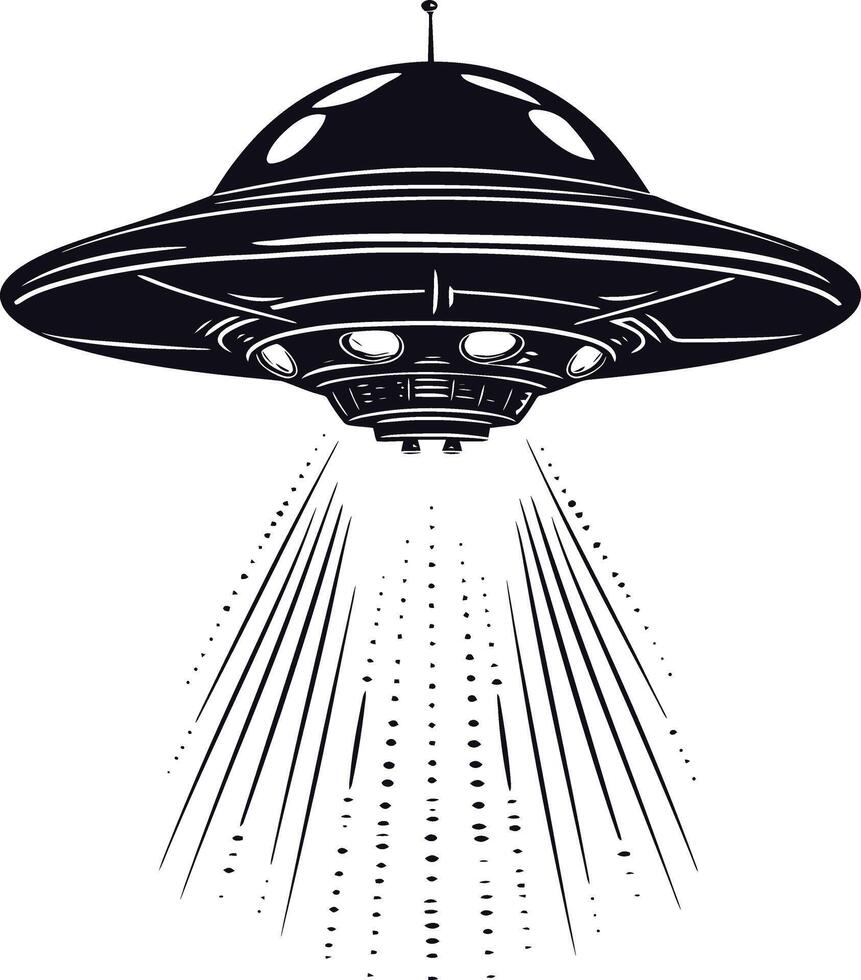 ai generiert Silhouette enthäuten UFO schwarz Farbe nur vektor