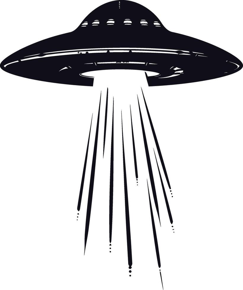 ai generiert Silhouette enthäuten UFO schwarz Farbe nur vektor