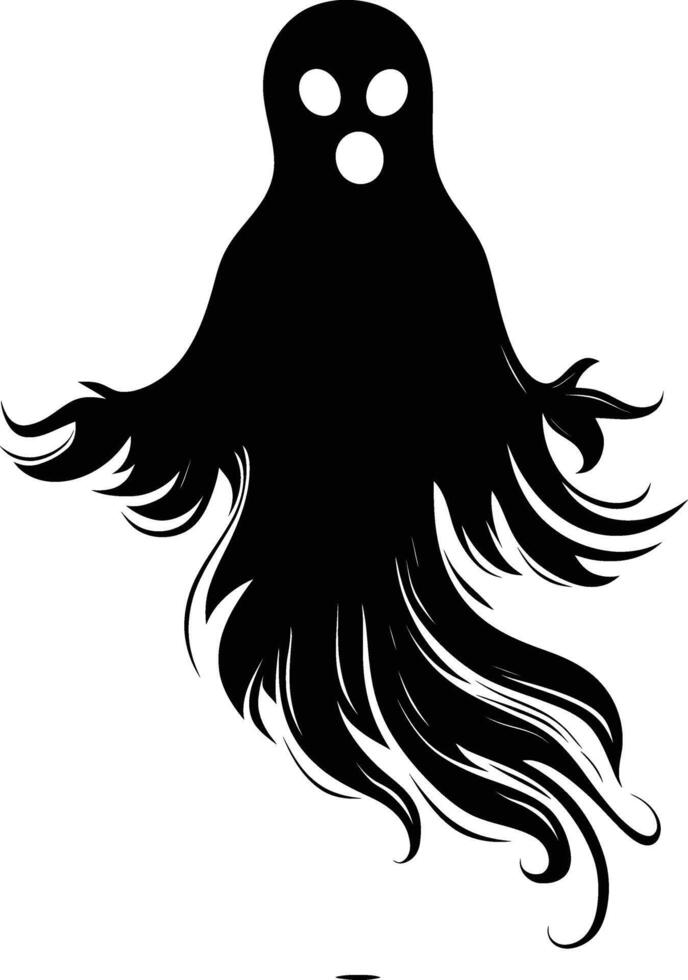 ai genererad silhuett söt spöke svart Färg endast full kropp kropp vektor