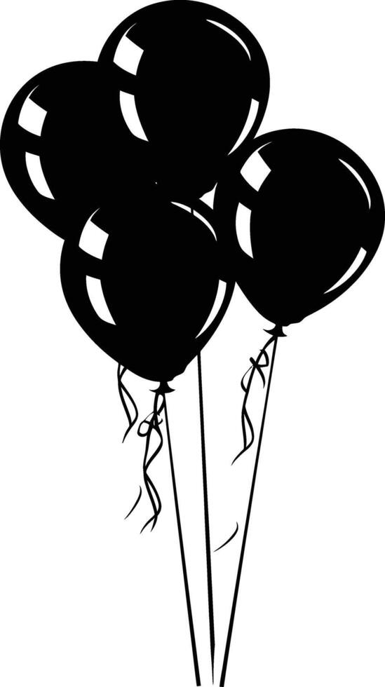 ai generiert Silhouette Ballon Party schwarz Farbe nur vektor