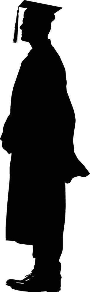 ai generiert Silhouette Mann tragen Abschluss Hut schwarz Farbe nur vektor