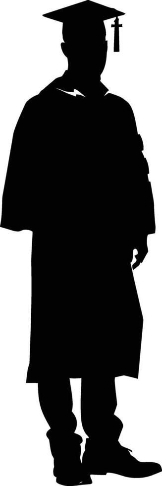 ai generiert Silhouette Mann tragen Abschluss Hut schwarz Farbe nur vektor