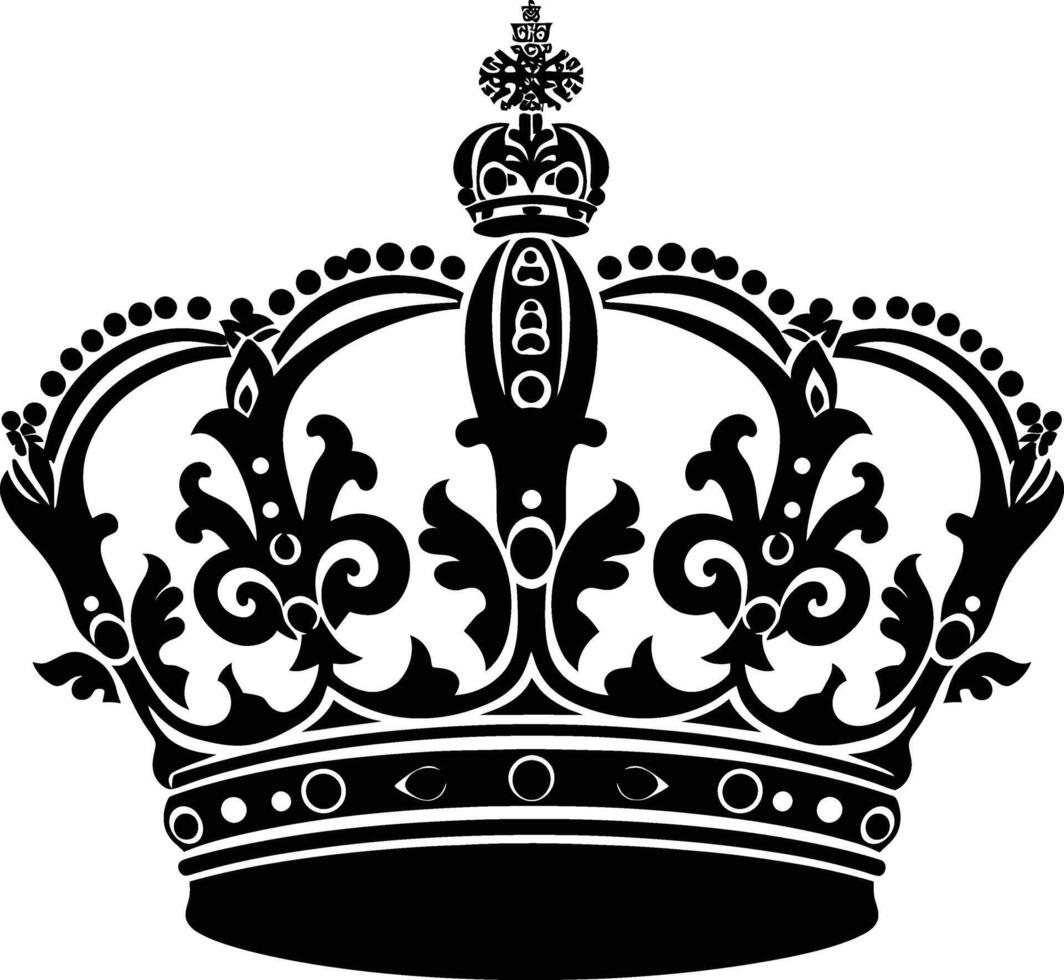 ai genererad silhuett drottning krona svart Färg endast vektor