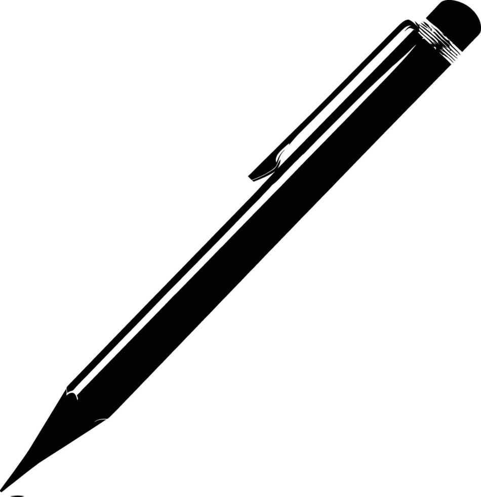 ai genererad silhuett penna svart Färg endast vektor