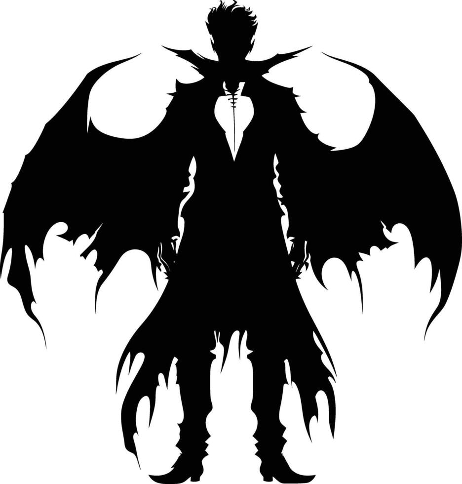 ai generiert Silhouette Vampir schwarz Farbe nur voll Körper vektor