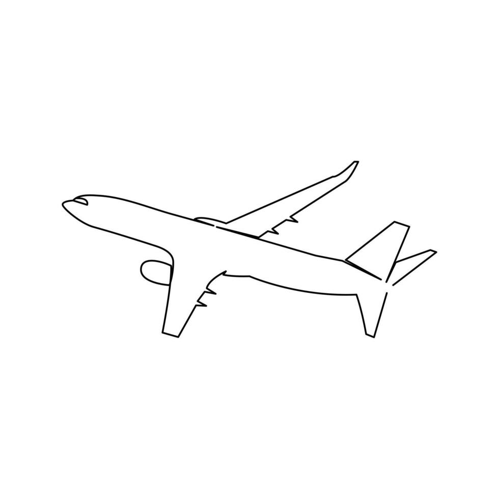 Flugzeug kontinuierlich Single Linie Kunst Vektoren und Abbildungen Design.