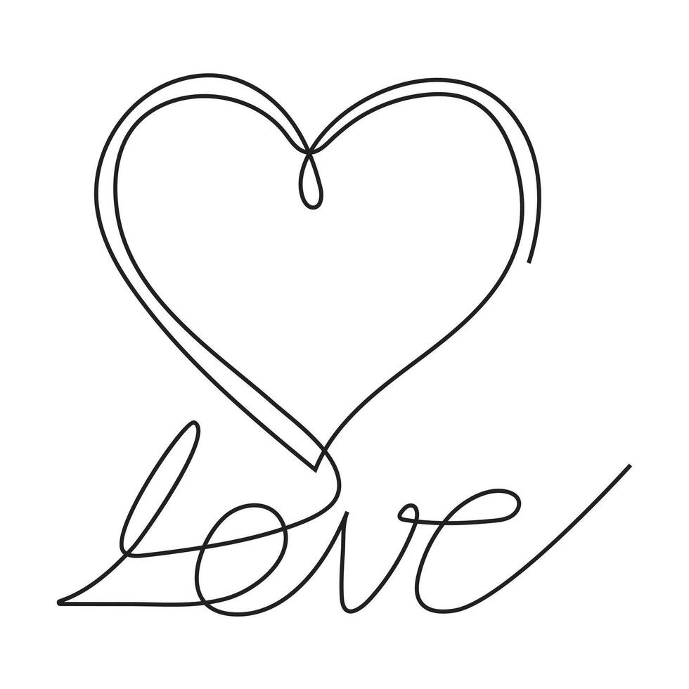 Herz gestalten romantisch Symbol Illustration kontinuierlich Zeichnung Single Linie Kunst vektor