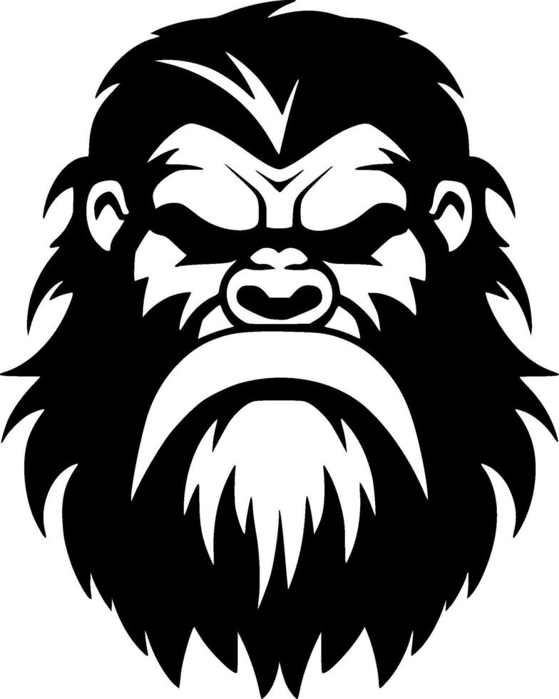 Bigfoot - - schwarz und Weiß isoliert Symbol - - Vektor Illustration