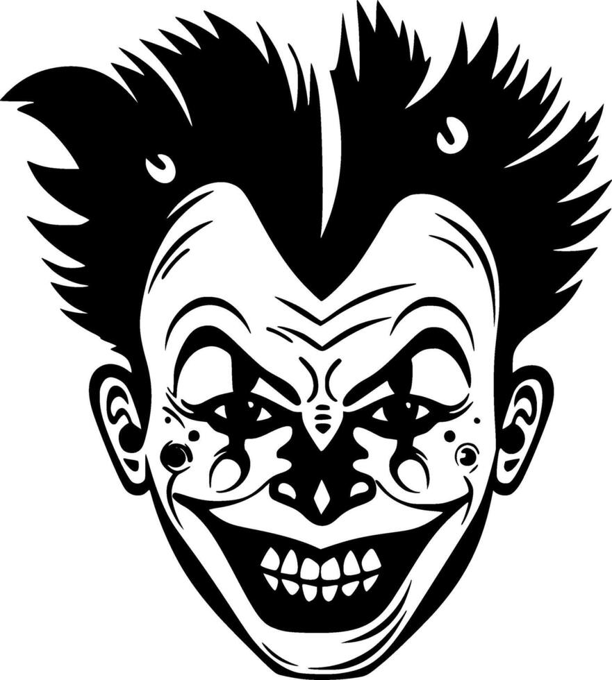 Clown - - schwarz und Weiß isoliert Symbol - - Vektor Illustration