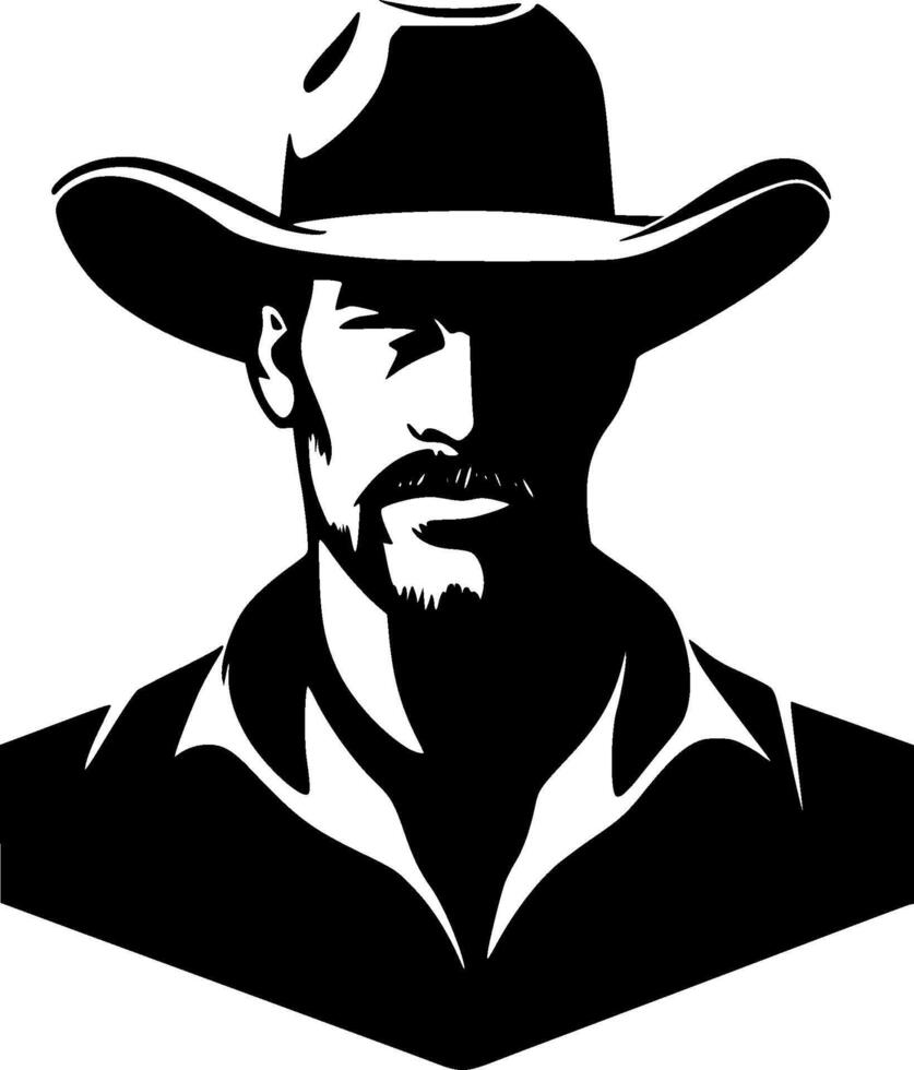 Cowboy, schwarz und Weiß Vektor Illustration