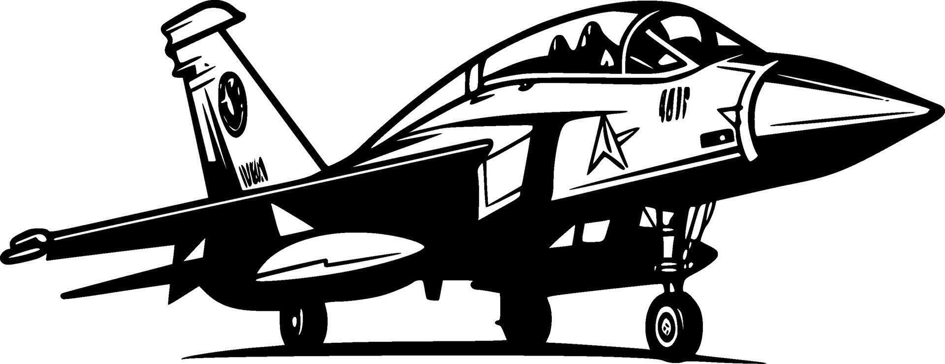 Kämpfer Jet - - minimalistisch und eben Logo - - Vektor Illustration