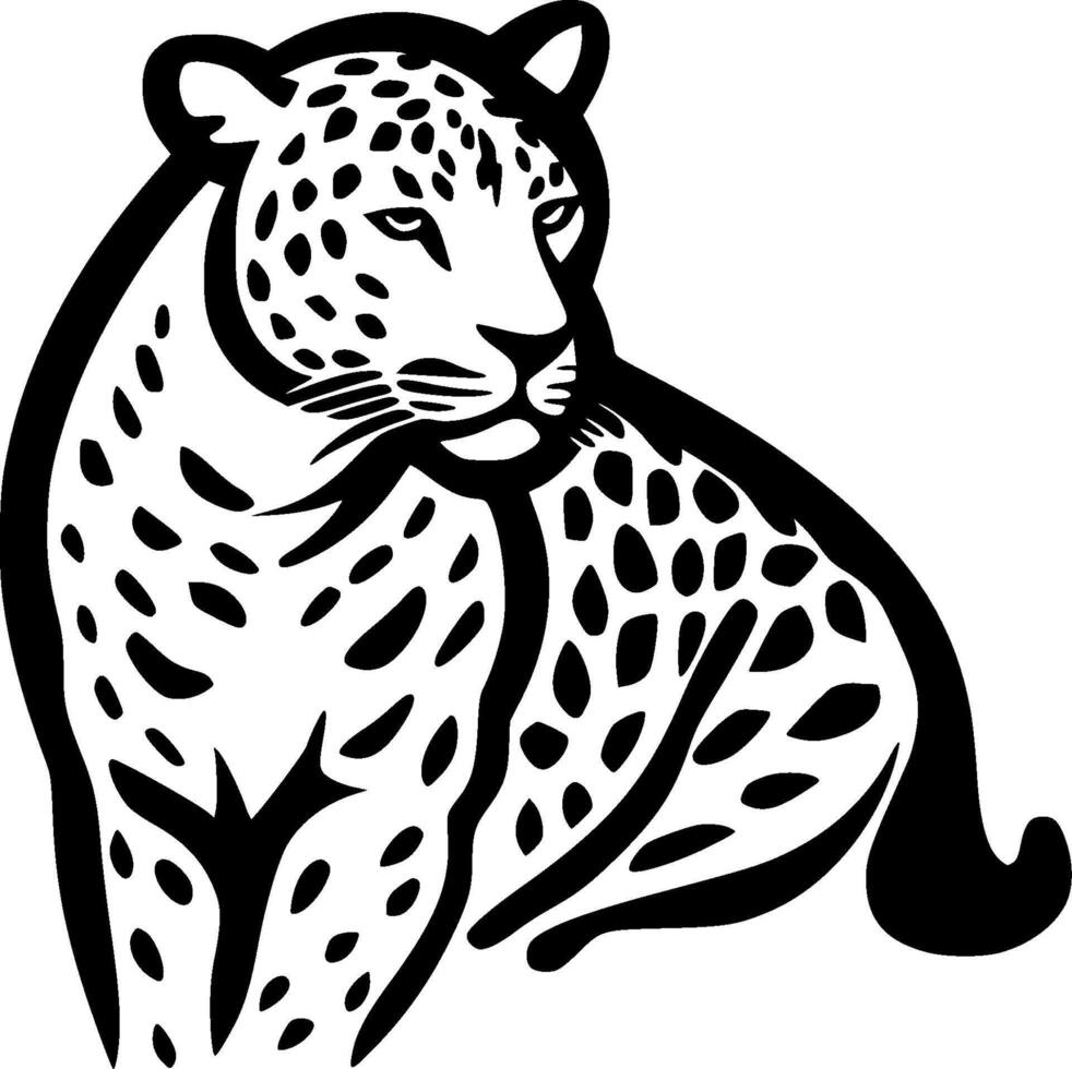 Leopard - - minimalistisch und eben Logo - - Vektor Illustration