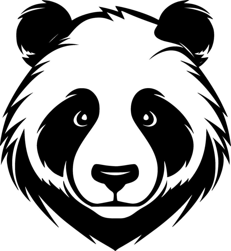 panda - minimalistisk och platt logotyp - vektor illustration