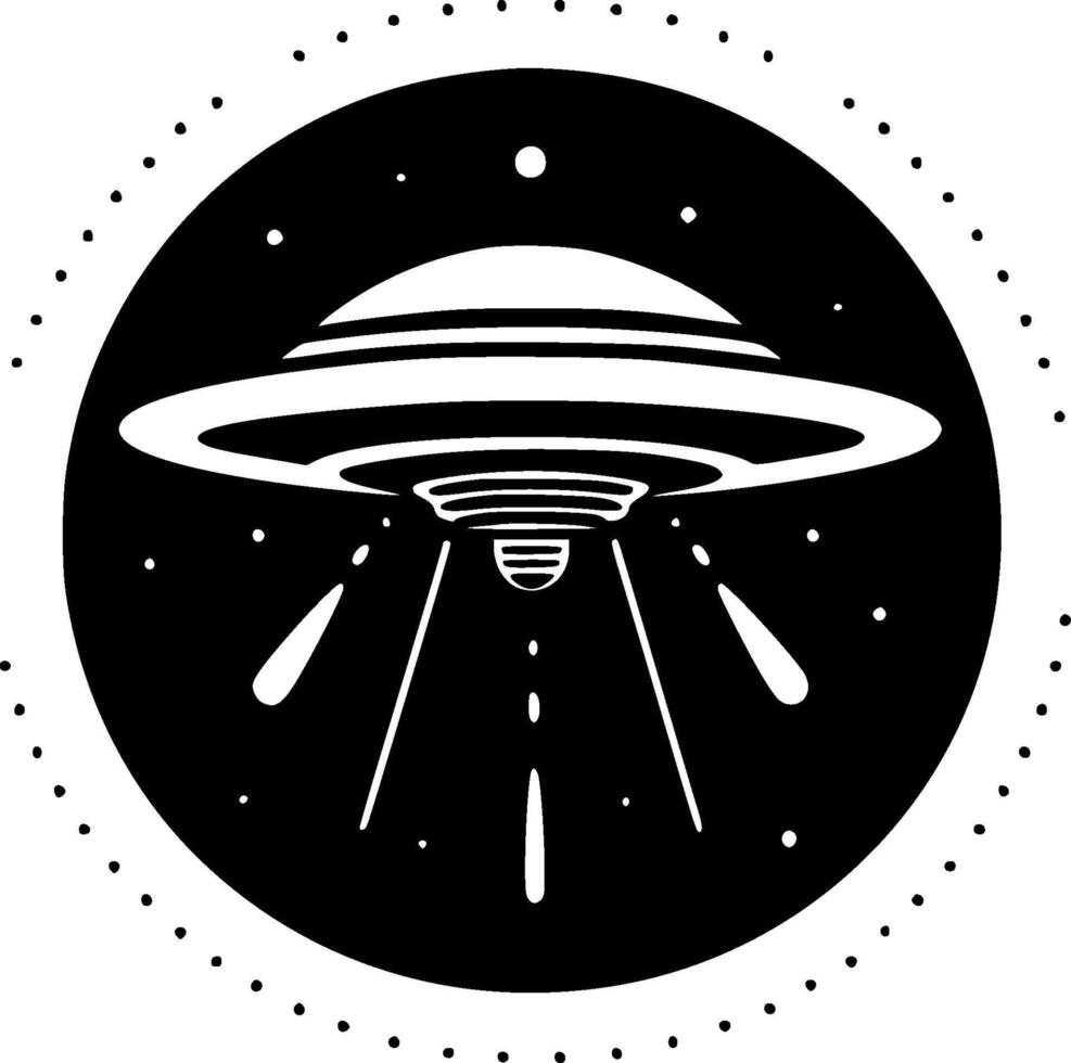 UFO - minimalistisk och platt logotyp - vektor illustration