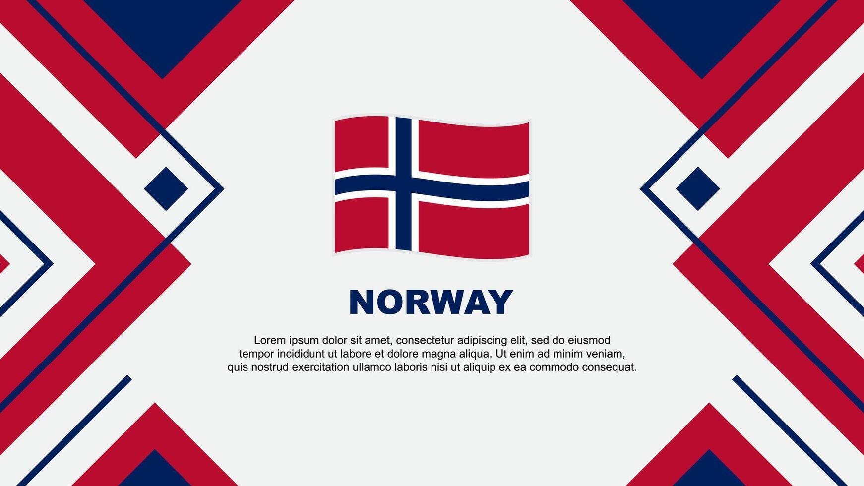 Norwegen Flagge abstrakt Hintergrund Design Vorlage. Norwegen Unabhängigkeit Tag Banner Hintergrund Vektor Illustration. Norwegen Illustration