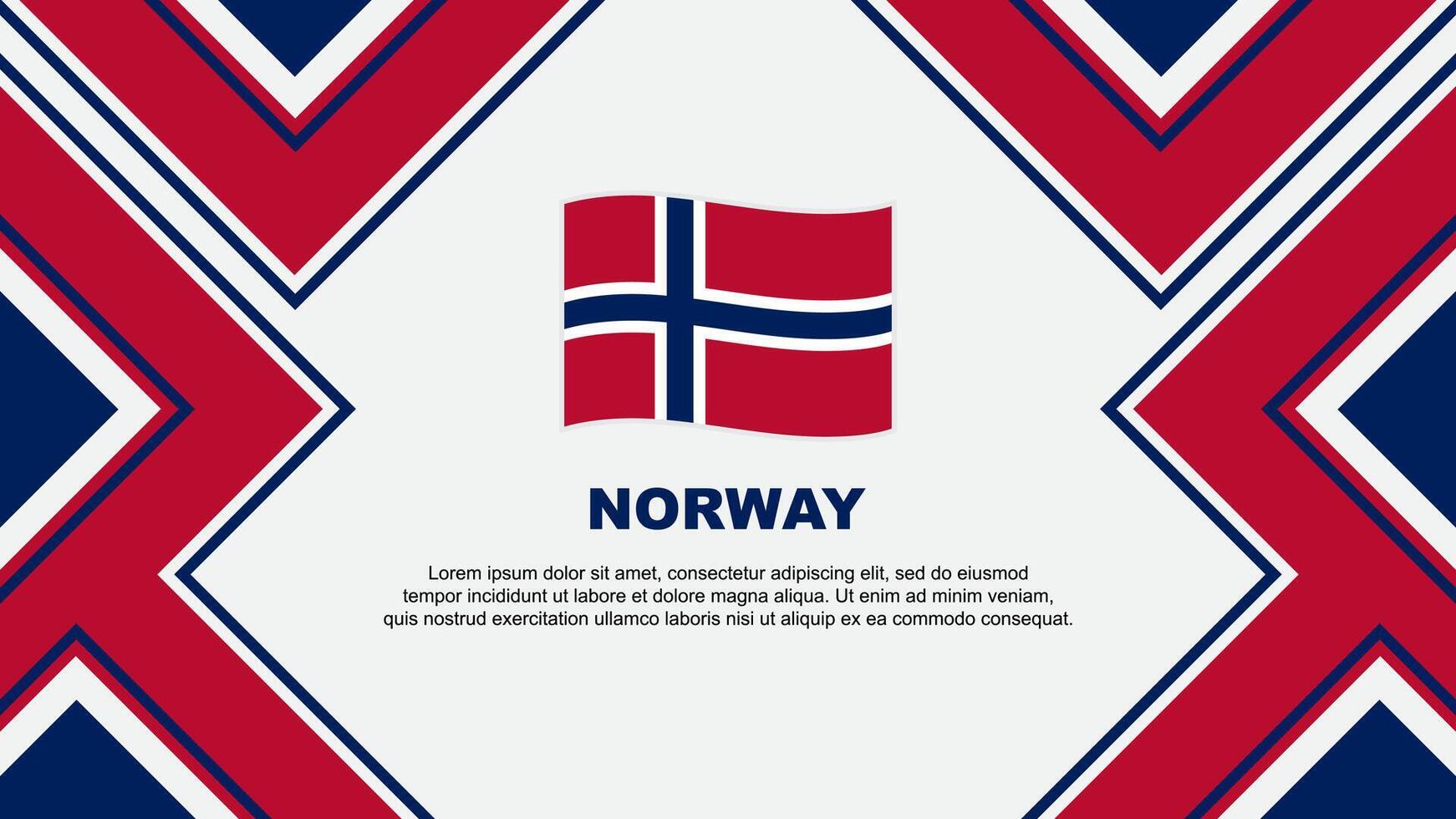 Norge flagga abstrakt bakgrund design mall. Norge oberoende dag baner tapet vektor illustration. Norge vektor