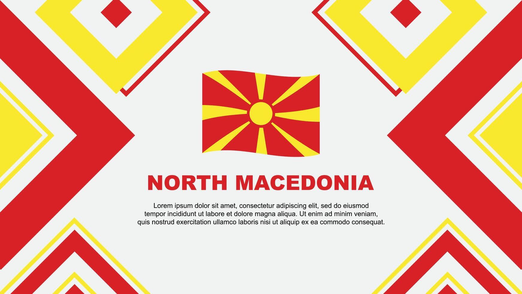 norr macedonia flagga abstrakt bakgrund design mall. norr macedonia oberoende dag baner tapet vektor illustration. norr macedonia oberoende dag