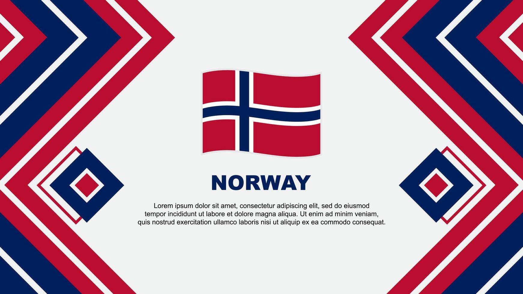 Norwegen Flagge abstrakt Hintergrund Design Vorlage. Norwegen Unabhängigkeit Tag Banner Hintergrund Vektor Illustration. Norwegen Design