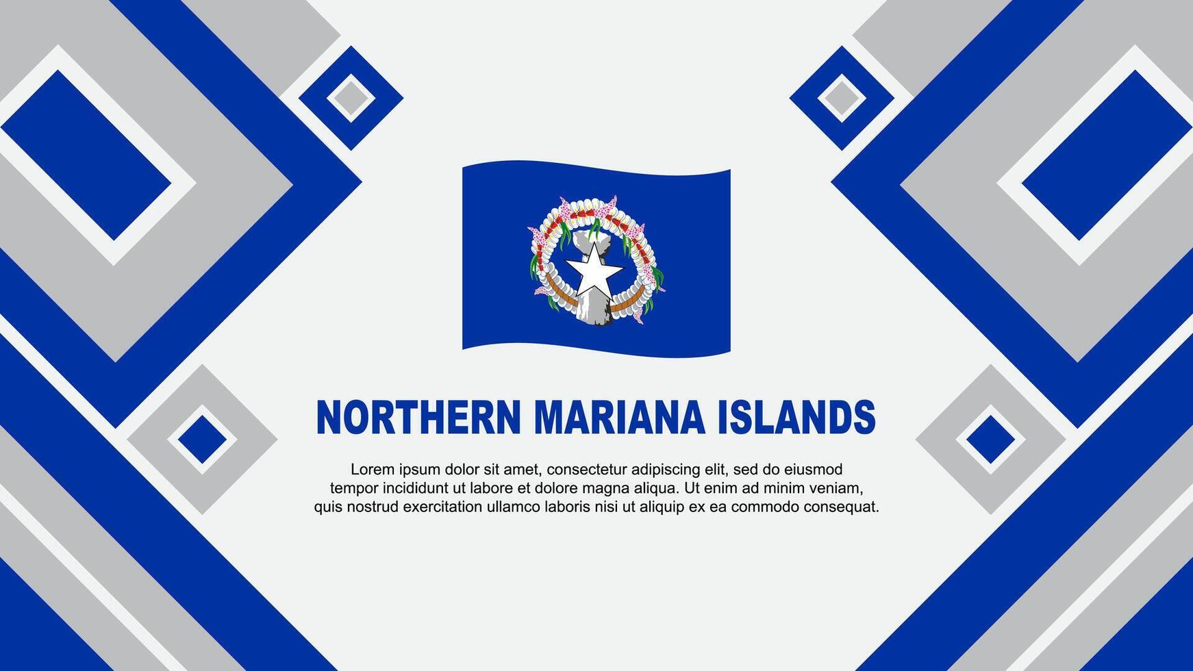 Nord Mariana Inseln Flagge abstrakt Hintergrund Design Vorlage. Nord Mariana Inseln Unabhängigkeit Tag Banner Hintergrund Vektor Illustration. Karikatur