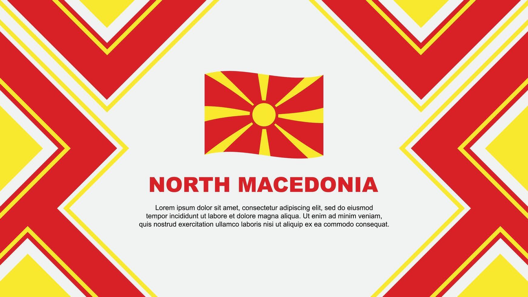 norr macedonia flagga abstrakt bakgrund design mall. norr macedonia oberoende dag baner tapet vektor illustration. norr macedonia vektor