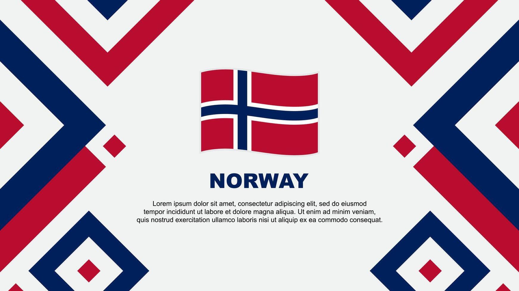 Norge flagga abstrakt bakgrund design mall. Norge oberoende dag baner tapet vektor illustration. Norge mall