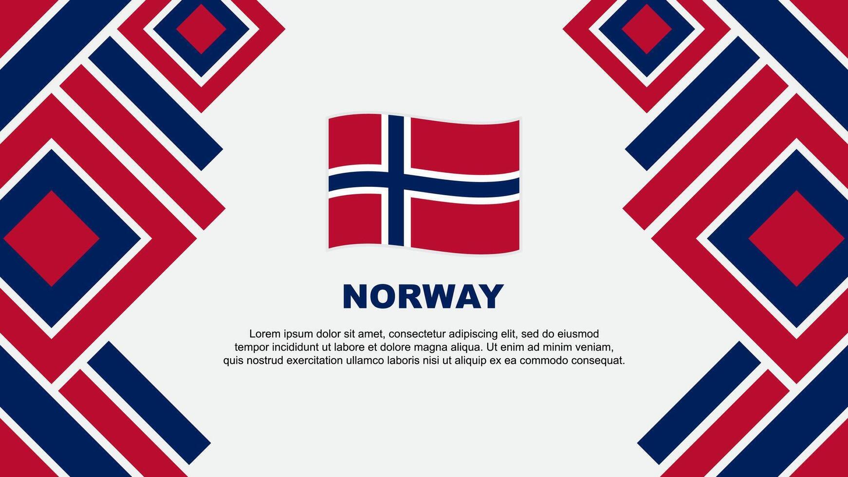 Norwegen Flagge abstrakt Hintergrund Design Vorlage. Norwegen Unabhängigkeit Tag Banner Hintergrund Vektor Illustration. Norwegen