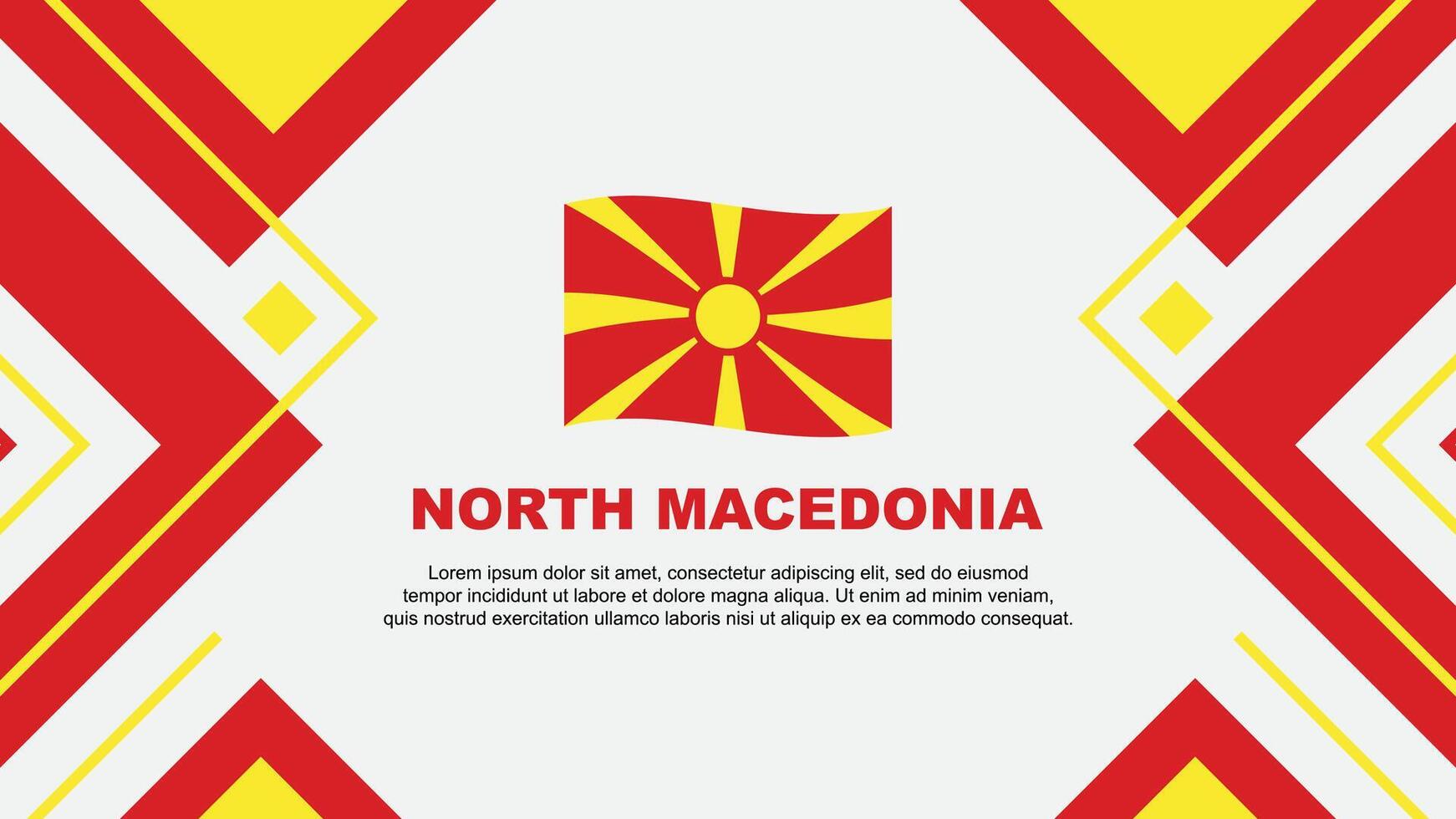 norr macedonia flagga abstrakt bakgrund design mall. norr macedonia oberoende dag baner tapet vektor illustration. norr macedonia illustration