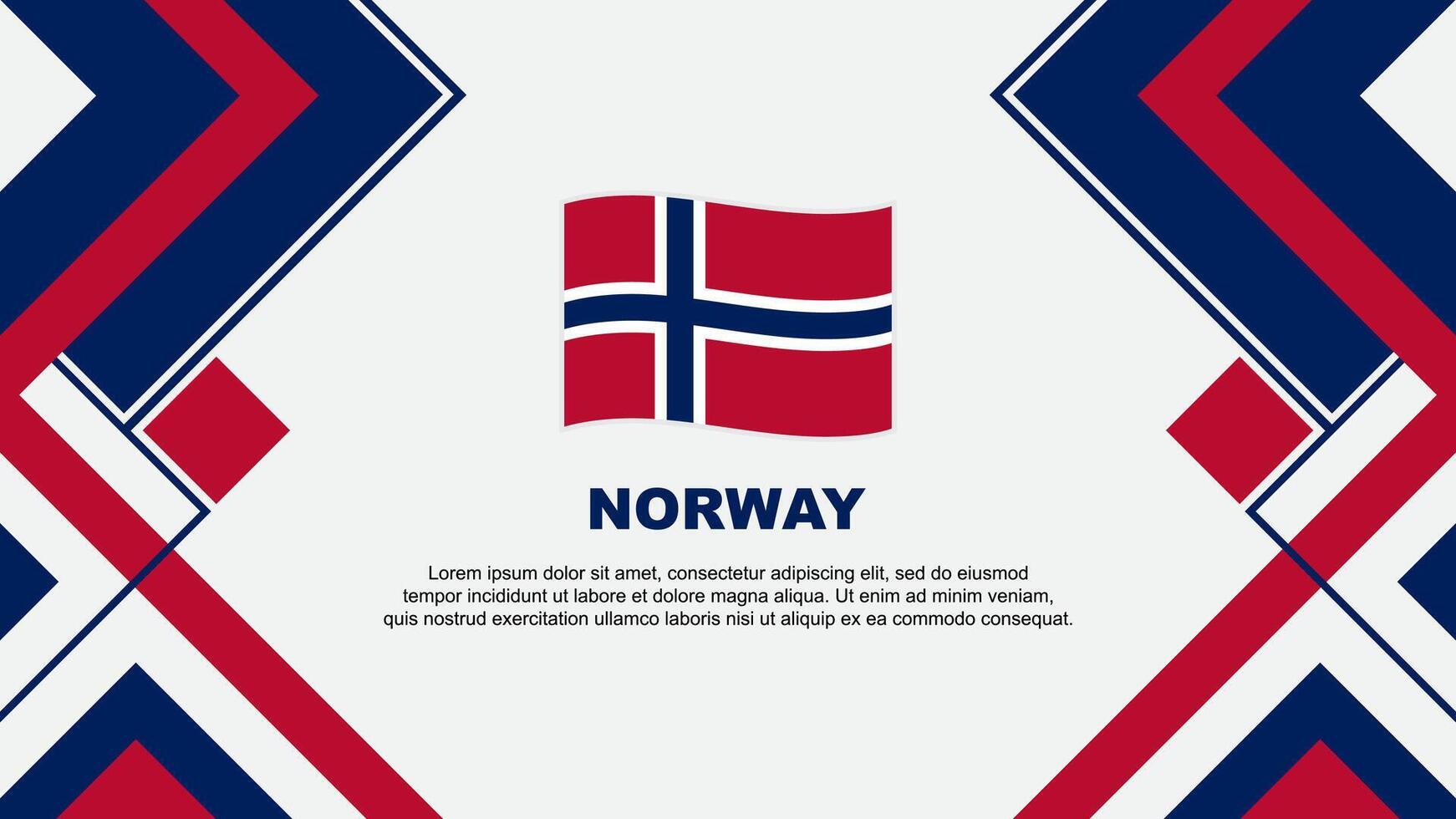 Norwegen Flagge abstrakt Hintergrund Design Vorlage. Norwegen Unabhängigkeit Tag Banner Hintergrund Vektor Illustration. Norwegen Banner