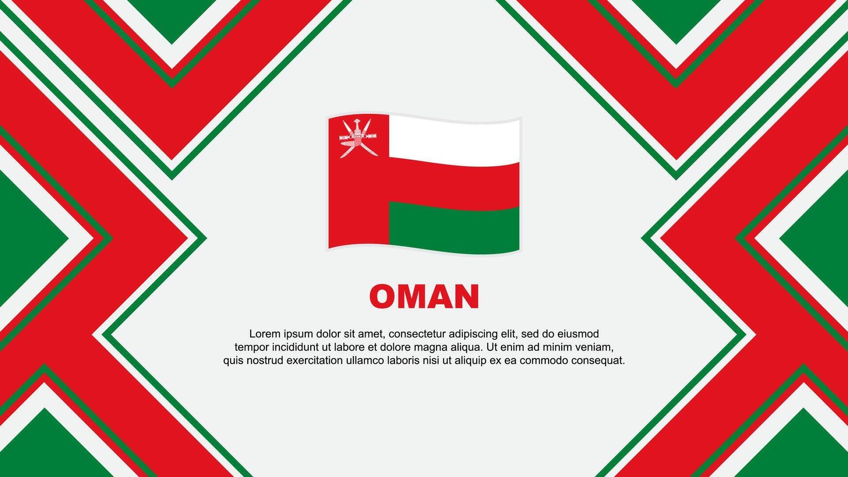 Oman Flagge abstrakt Hintergrund Design Vorlage. Oman Unabhängigkeit Tag Banner Hintergrund Vektor Illustration. Oman Vektor