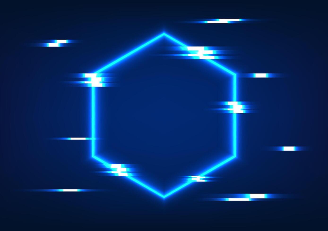 abstrakt Technologie Hintergrund ein sechseckig geometrisch gestalten mit Licht ausstrahlen um Es. mit interessant Elemente hoch Technik Digital Hintergrund. Vektor Illustration