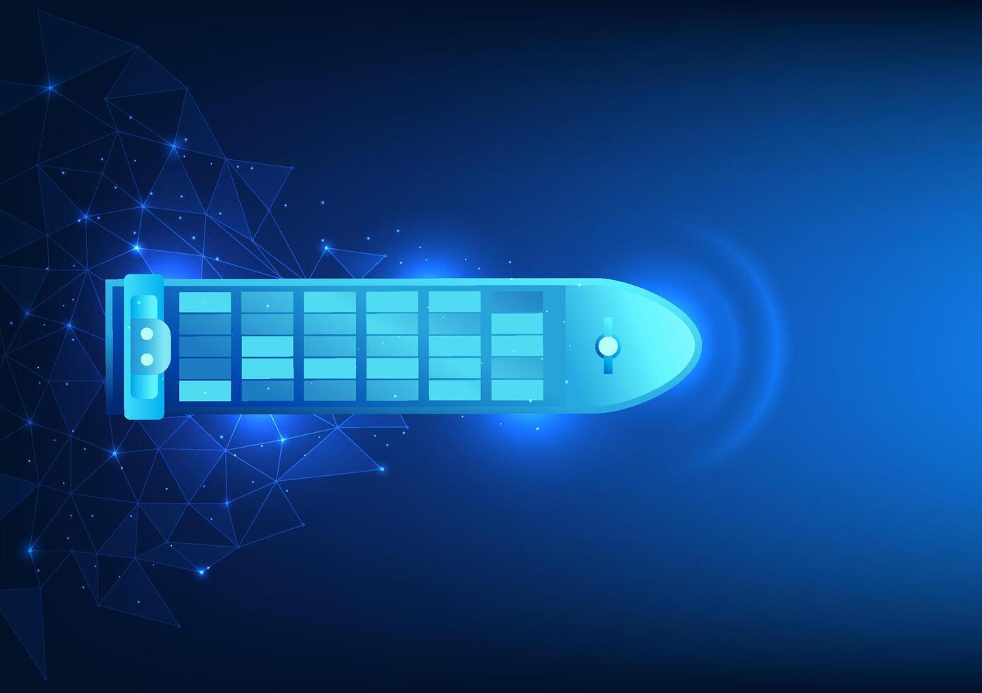 Transport und Logistik Geschäft Technologie weltweit Versand mit Schiffe und ai Technologie zu identifizieren Standorte und Hilfe verwalten Transport Systeme effizient, Vektor Illustration