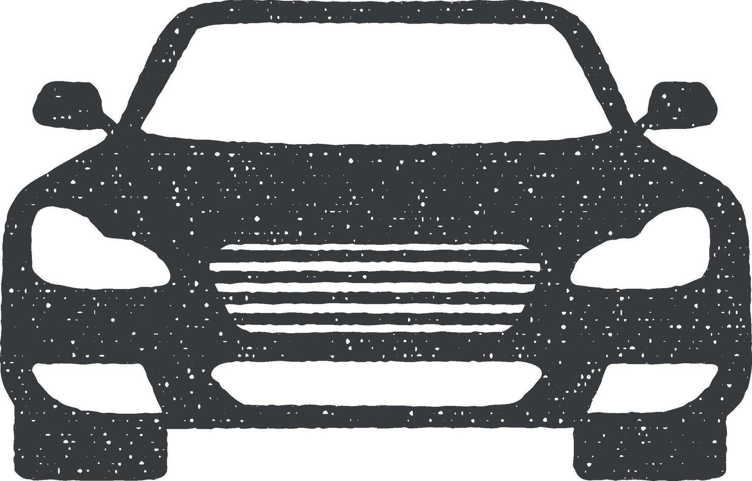 Vorderseite Aussicht Auto, Auto Symbol Vektor Illustration im Briefmarke Stil