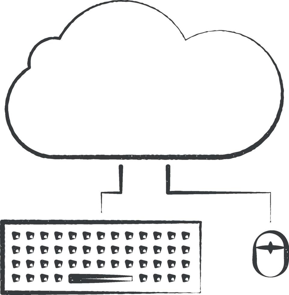 Wolke Computer Symbol Vektor Illustration im Briefmarke Stil