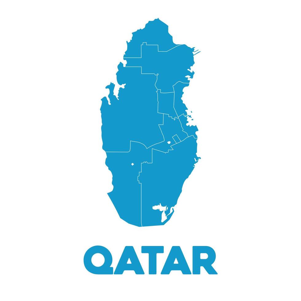 detaljerad qatar Karta vektor
